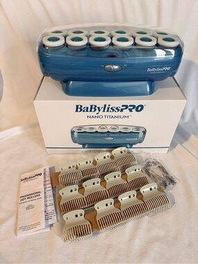 NEW BaBylissPRO 12 Count Jumbo Hot Rollers, Nano Titanium Curlers BaByliss PRO